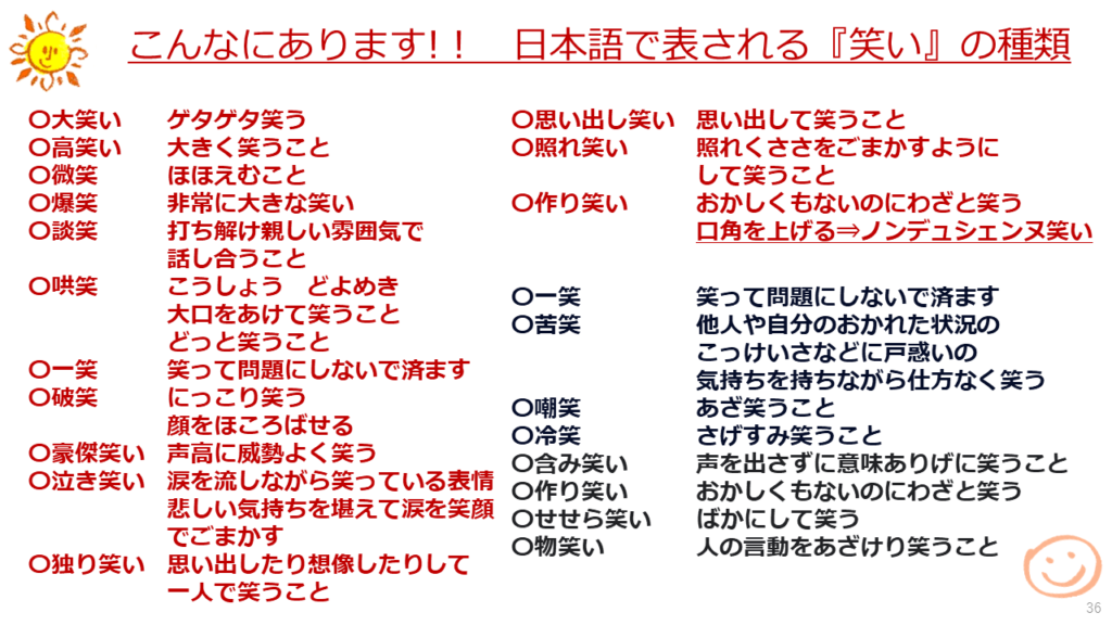 日本吾の笑う表現